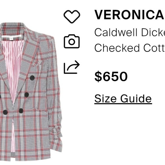 VERONICA BEARD CALDWELL DICKEY PLAID BLAZER EXCELLENT CONDITION SIZE 0 - Picture 1 of 5